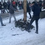 Kácení máje a rozvícení stromečku