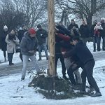 Kácení máje a rozvícení stromečku